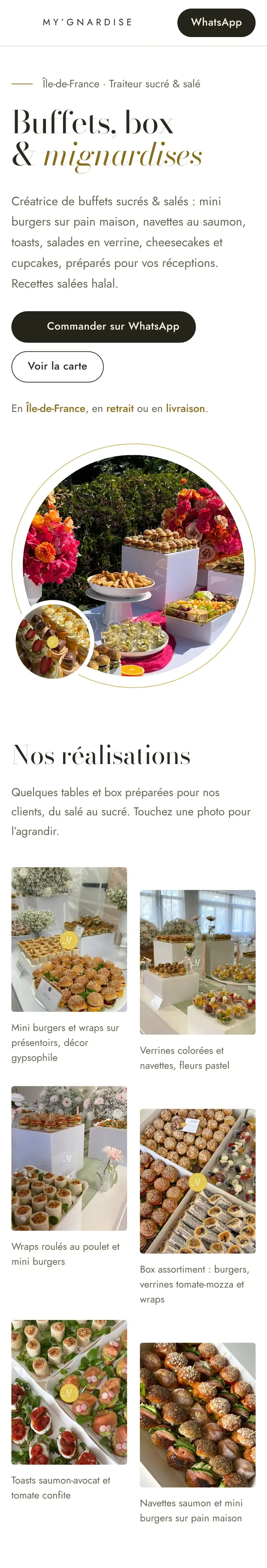 Site My’gnardise sur téléphone