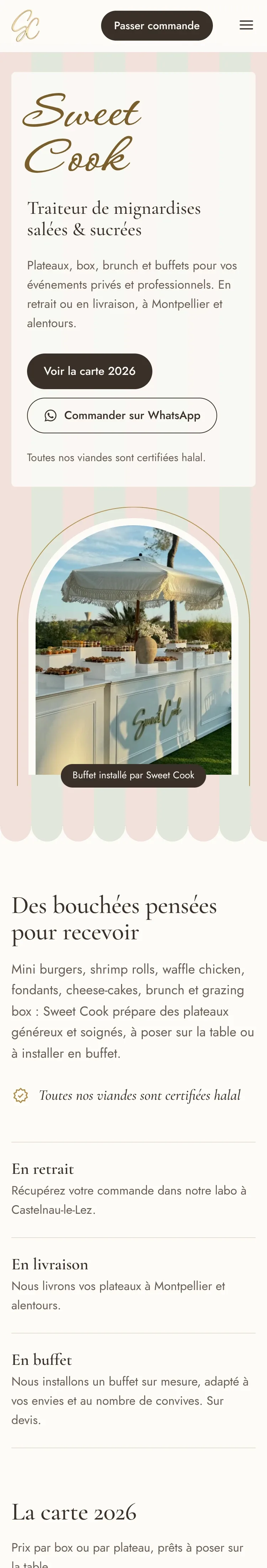 Site Sweet Cook sur téléphone